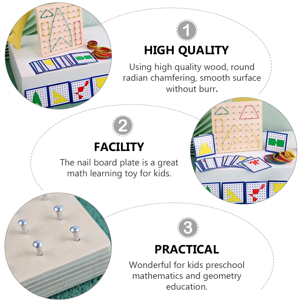 

Nail Board Teaching Aids Tools for Kids Plate Basswood Splint Creative Geoboard Child Toys