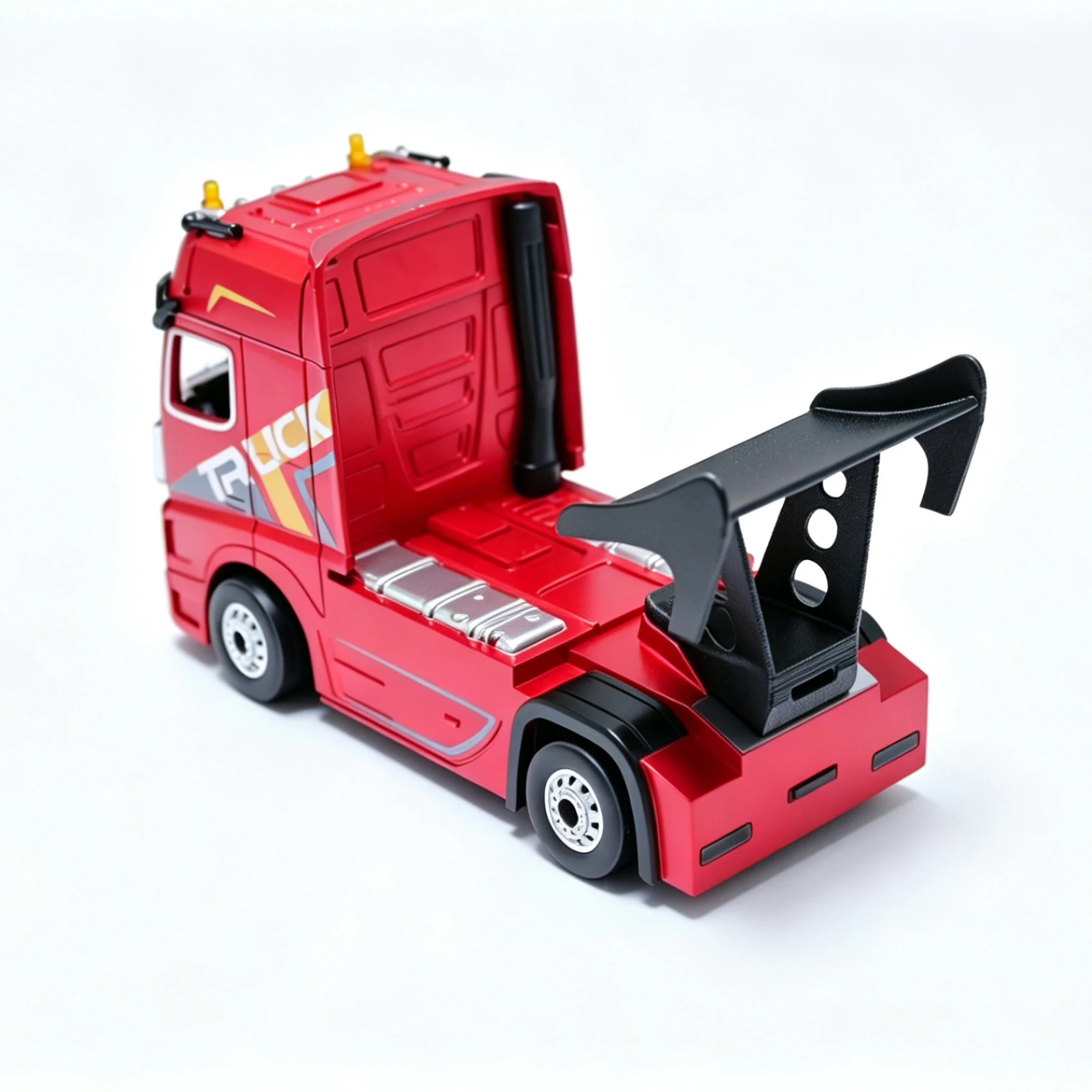 Magnetic Rear Wing for WLtoys 6408 1/64 Scania RC Container Truck Quick Release Installation Upgrade Parts Trailer-Friendly 3D