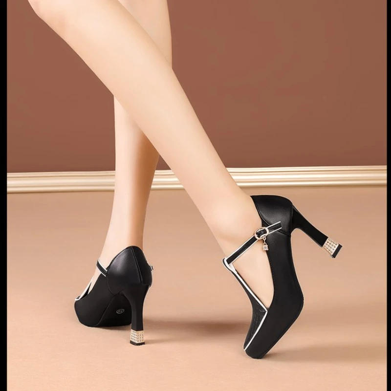 9.5Sexy Mid-heels Women Pointy Party 2024 Summer Fashion Dress Elegant Shoes for Skinny Heels Women High Fashion Shoes for Women