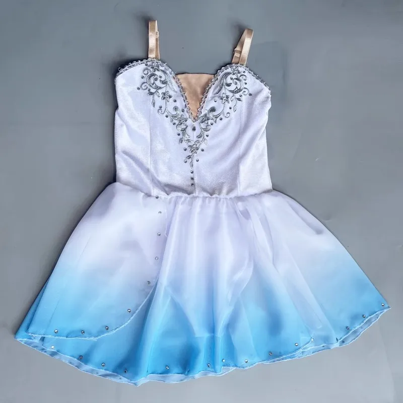 Don Quixote Cupid Magic Talisman Variations Ballet Skirt Performance Skirt Light Blue Gradient Ballet for Adults and Children