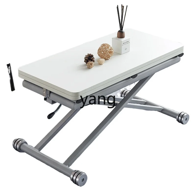 

Yjq Liftable Meal Table Coffee Table Integrated Home Restaurant Foldable Dual-Purpose Expanded