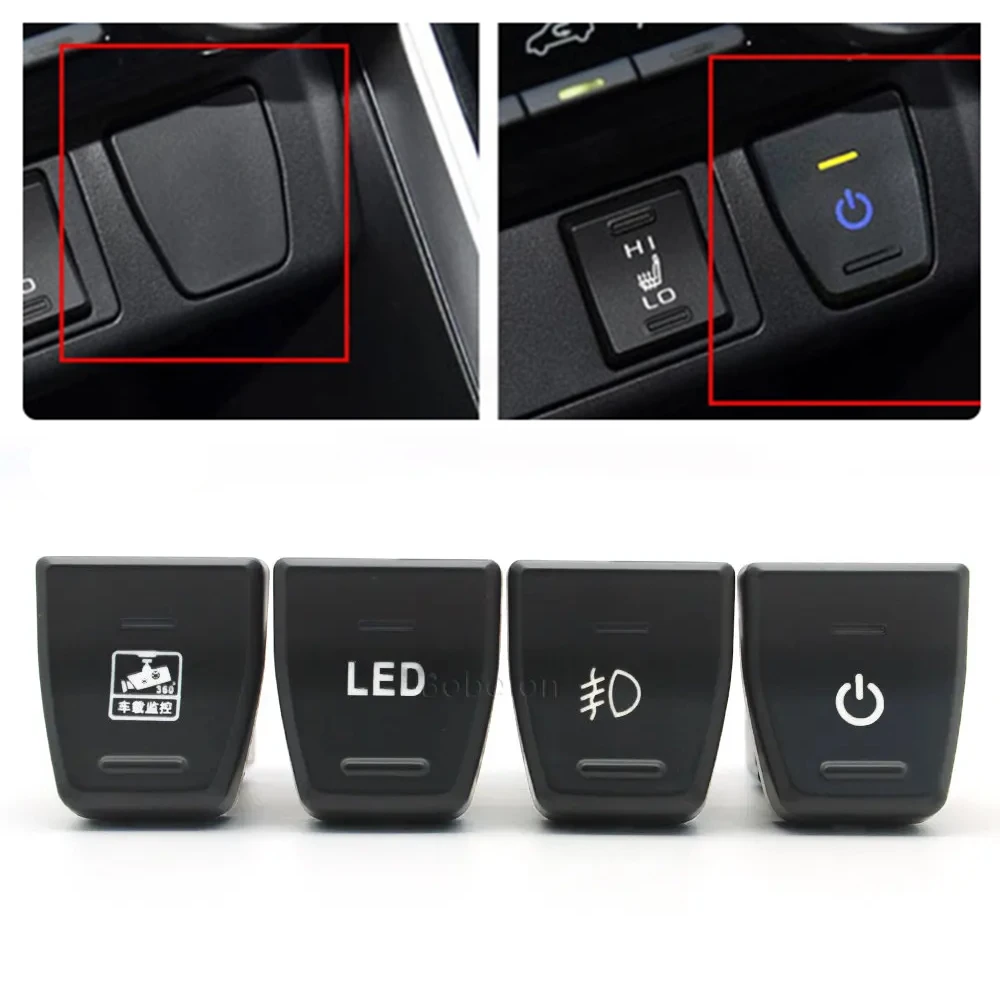 1PC Car LED Light Front Fog Light Power Camera Switch Button for Toyota RAV4 5th XA50 2019 2020 Accessories