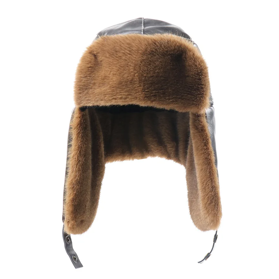 Men Women Fashion Fleece‑Lined Trapper Hat, Windproof Warm Ear‑flap Hat For Cycling & Cold Northeast Winter Outdoor