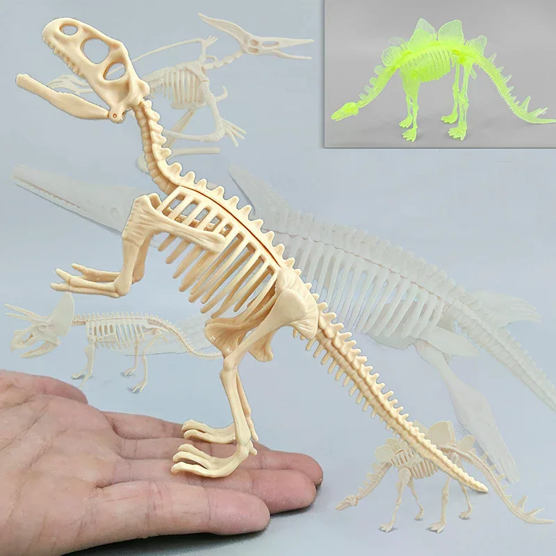 1 conjunto de brinquedos infantis, montagem diy, dinossauro jurássico, esqueleto fóssil, mosasaurus, tiranossauro, coleção de bonecos de ação, modelo criativo