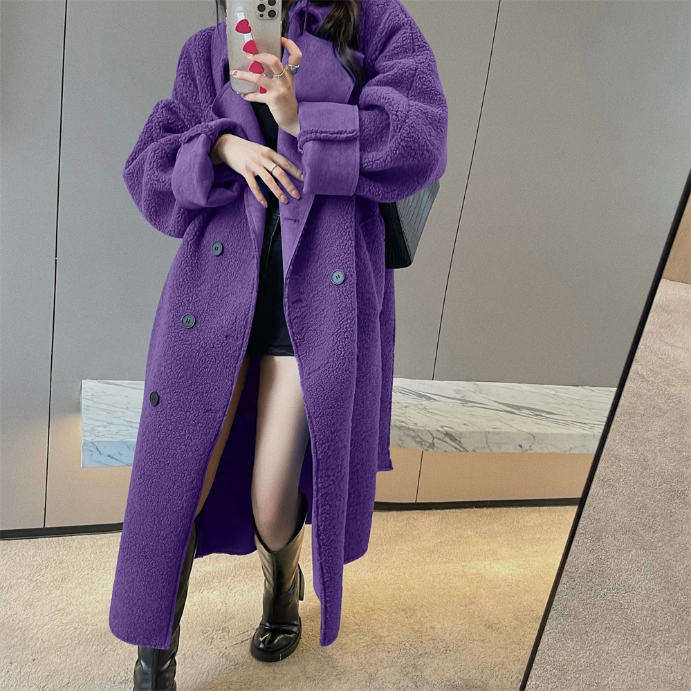 Popular Lamb Wool Coat 2023 New Autumn/Winter Fur Integrated Long Thickened Woolen Jackets Women