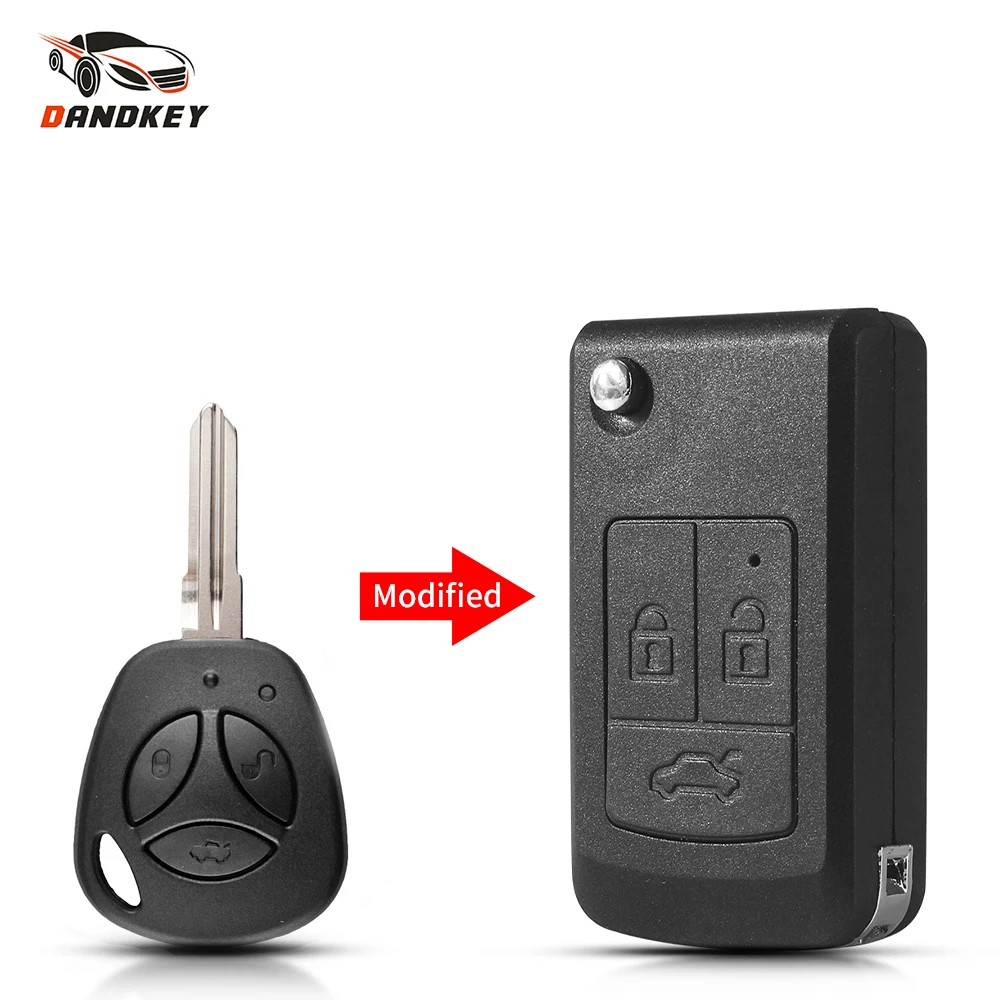 DANDKEY Modified/Original Flip Key 3 Buttons Remote Car Key Case Shell For LADA Priora Niva Vaz Granta Samara 2108 XRay Sedan