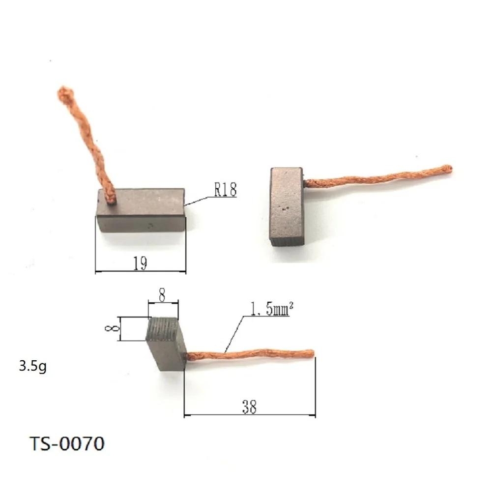 Lightweight Motor Replacement Brushes Power Tool Accessory DC Motor Parts As Show Carbon Brushes Optimal Conductivity