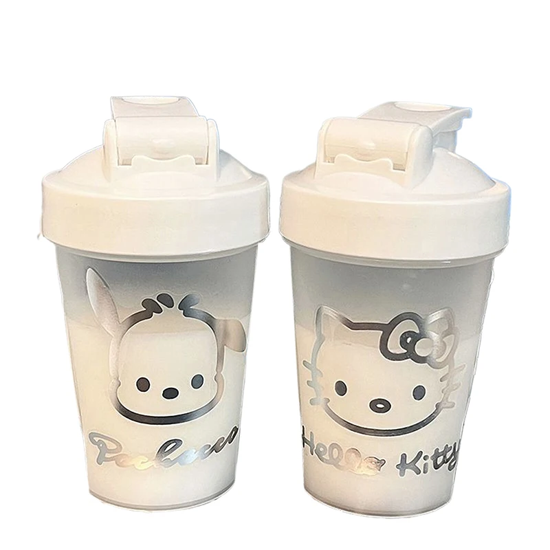 1PCS 400ml Sanrio Hello Kitty Water Bottle Transparent Diy Anime Cartoon Kuromi Cinnamoroll Plastic Kawaii Water Cup Thing Gift