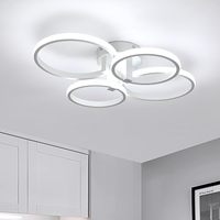 Modern LED Ceiling Light,5400LM 48W Round Ceiling Lamp,White Acrylic Metal Ceiling Light for Living Room,Bedroom,6500K