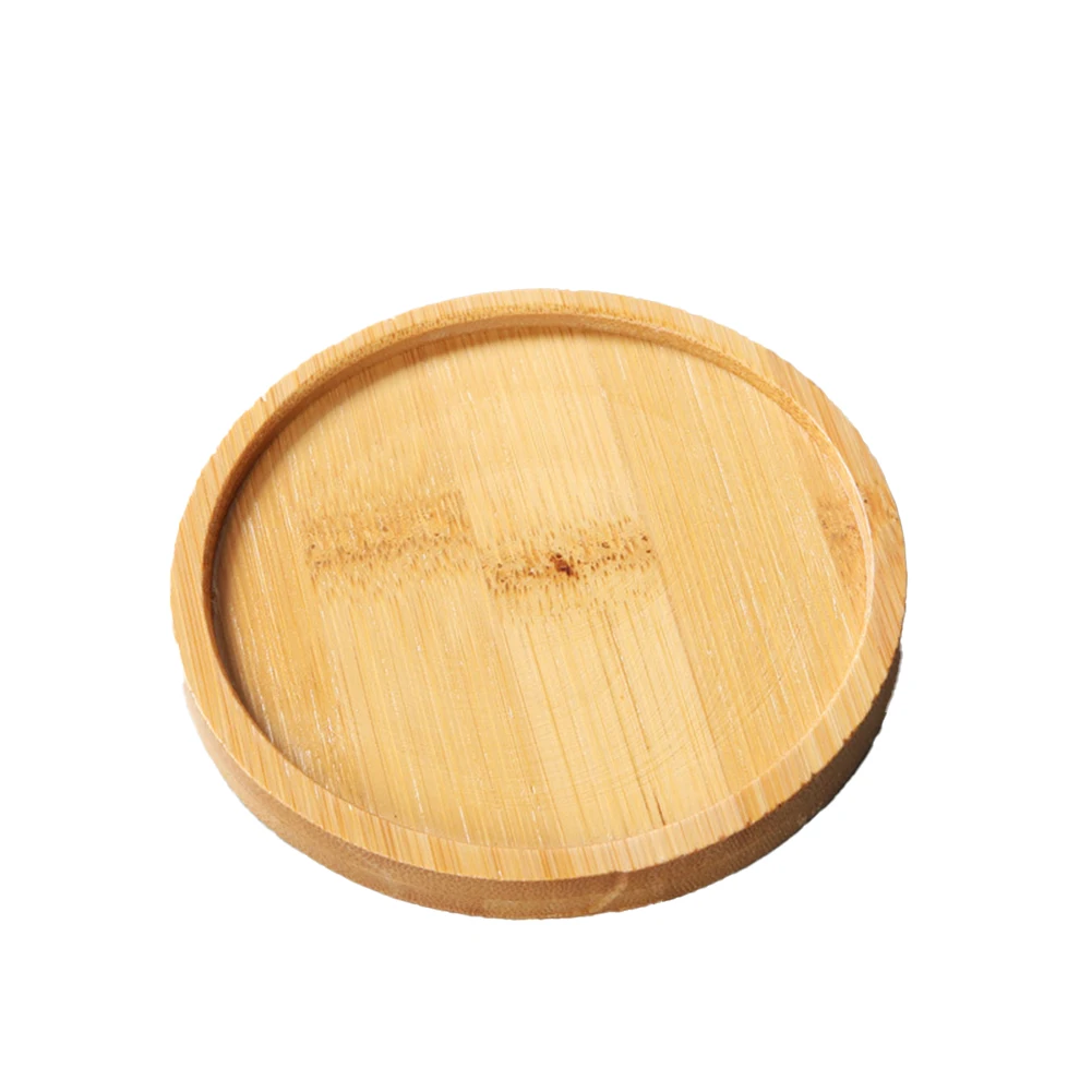 Bamboo Flower Pot Tray - Square & Round Designs, Practical Storage for Tea Sets & Coasters