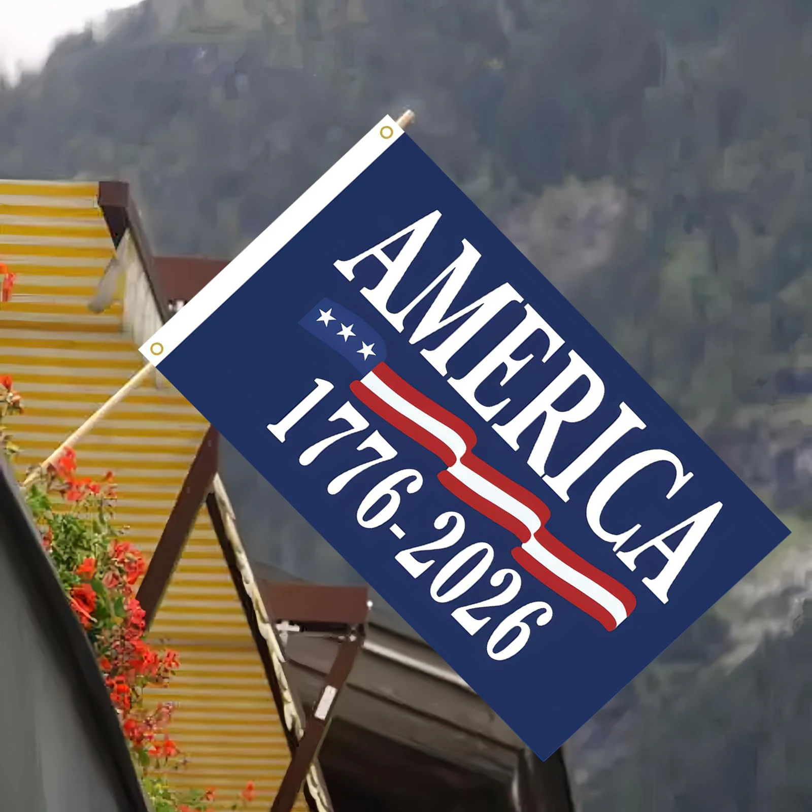 

Independence Day Themed Flag America 1776-2026 Banner Flag 250th Anniversary Decorative Banner Garden Decoration Flags