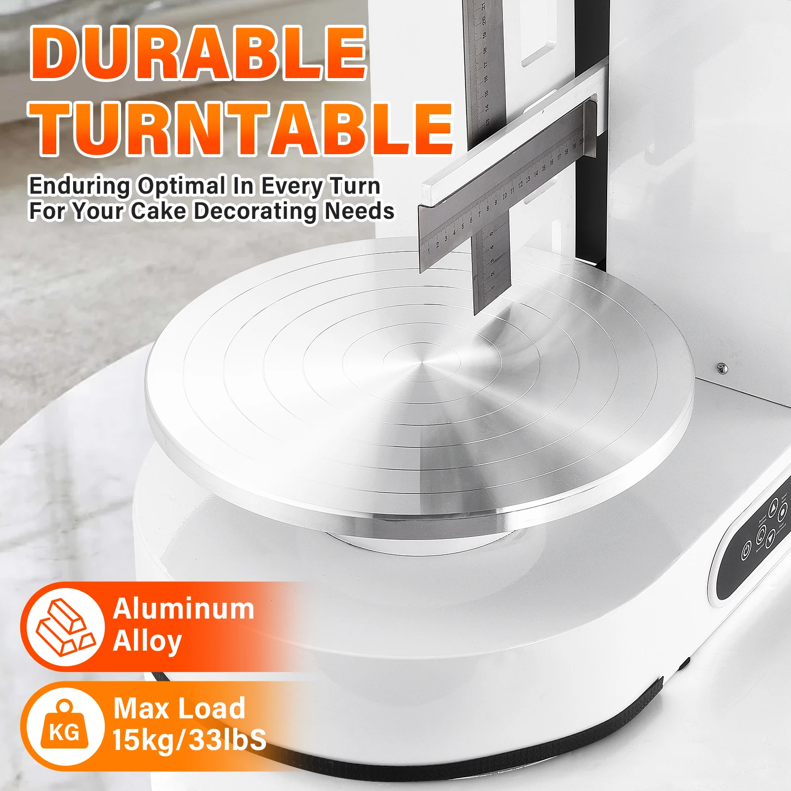 Cake Decorating Machine Cream Butter Coating Machine for 4-12 Inch Cake Touch Control Surfaces Scraper with Quiet Motor