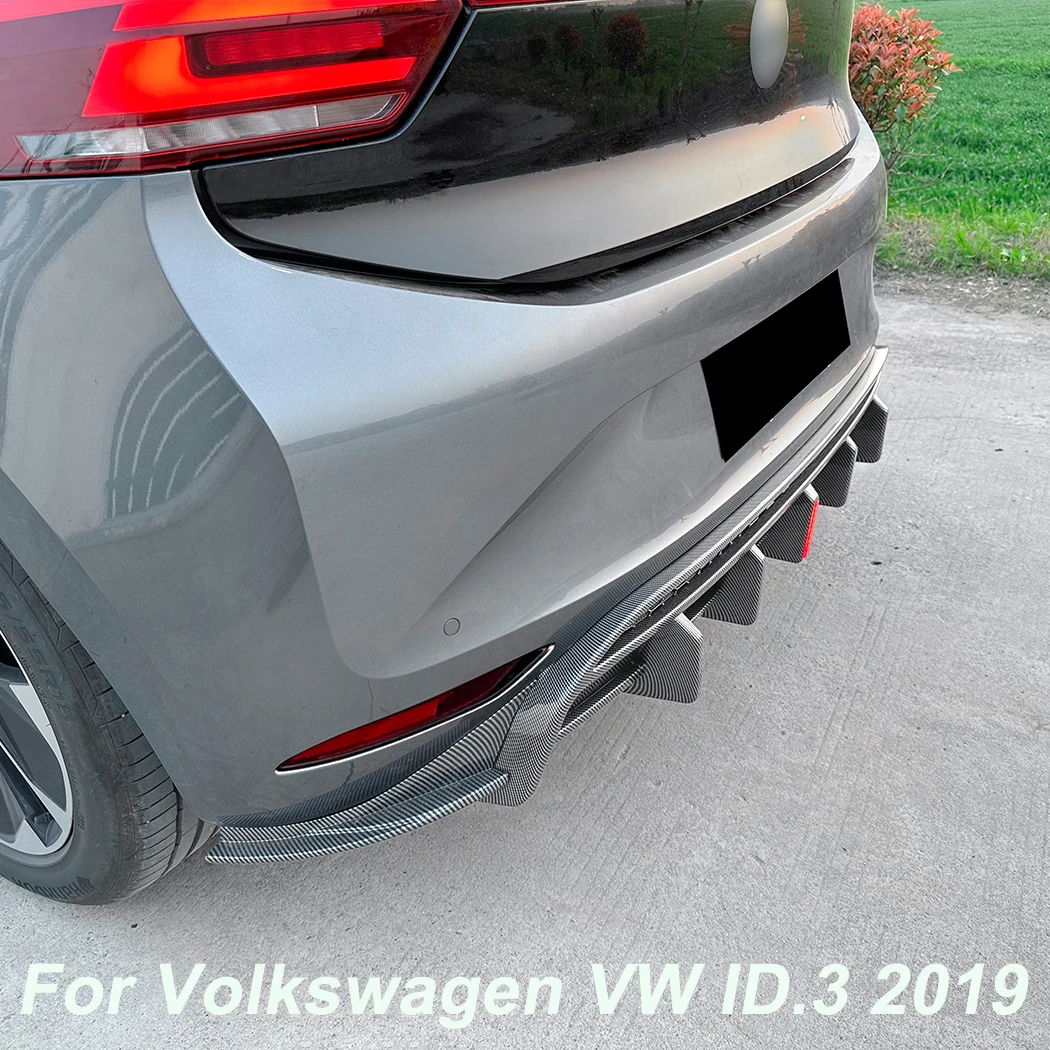 

Rear Diffuser For Volkswagen VW ID.3 2019 Rear Bumper Lip Splitter Spoiler Gloss Black Car Accessories ABS Plastic Gloss Black