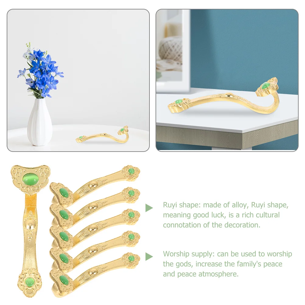 

6Pcs Ruyi Ornament Alloy Metal Craft Home Decor Desktop Decoration Auspicious Fengshui Ornament Household