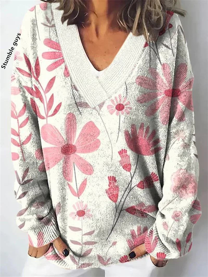 Maglione autunno inverno donna autunno inverno Y2K moda casual europeo americano morbido cane di Natale cervo pupazzo di neve stampa top in maglia ​