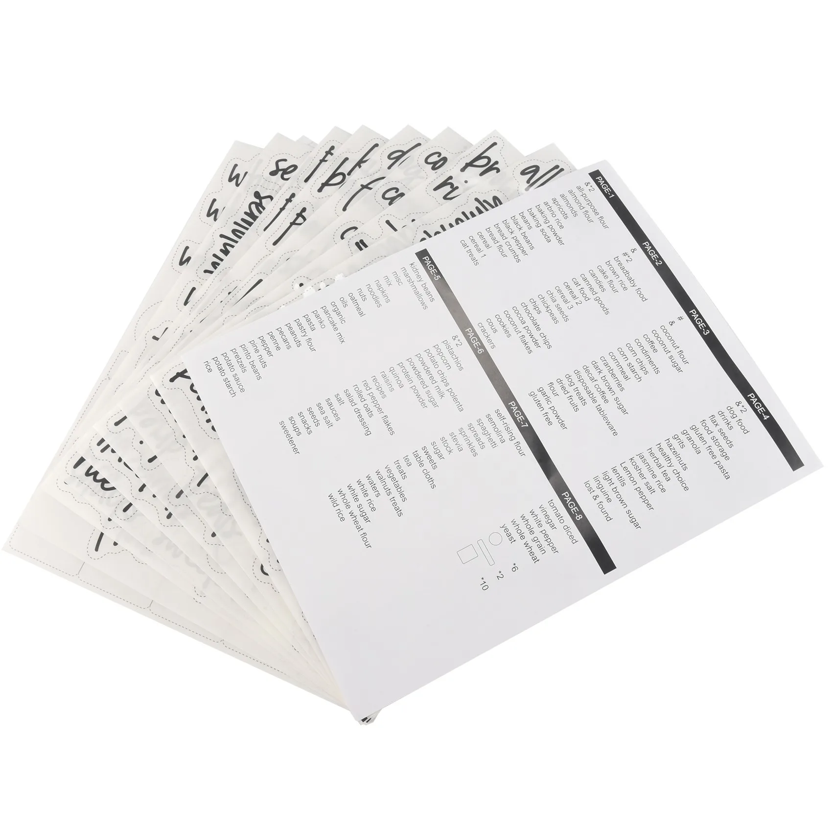 Exquisite-168PCS Pantry Label Printed Home Containers Jars Bottles Tags Waterproof Transparent Self-Adhesive Food Label Stickers