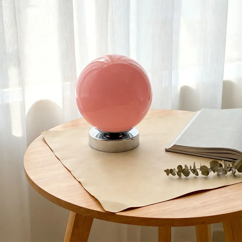 Ins girl dopamine color living room study bedroom bedside decoration atmosphere corner minimalist glass desk lamp