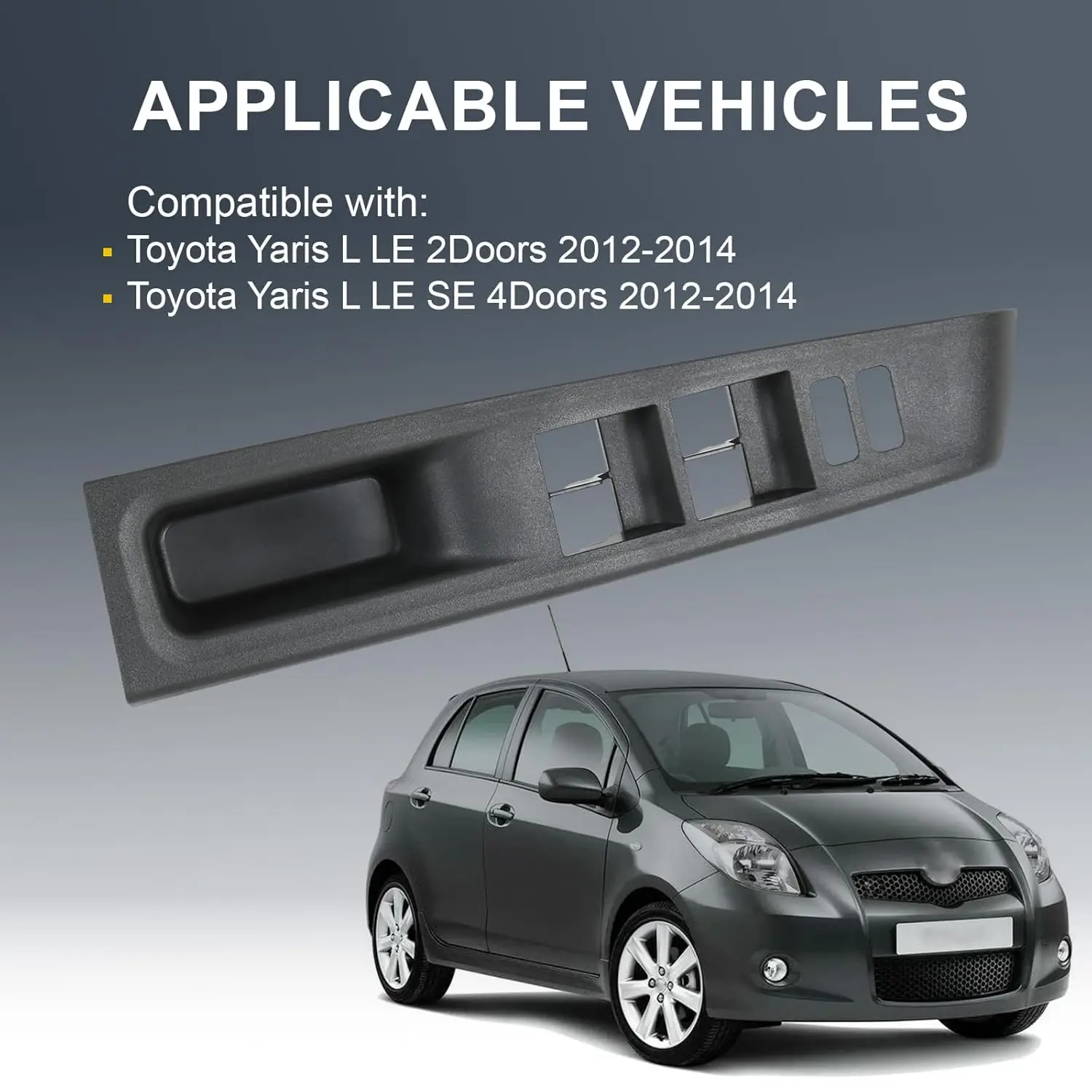 

Передняя панель переключателя левого окна водителя, накладка на панель для Toyota Yaris 2012-2014 L/LE/SE 2/4 двери, замена 74232-52550-C0 ABS