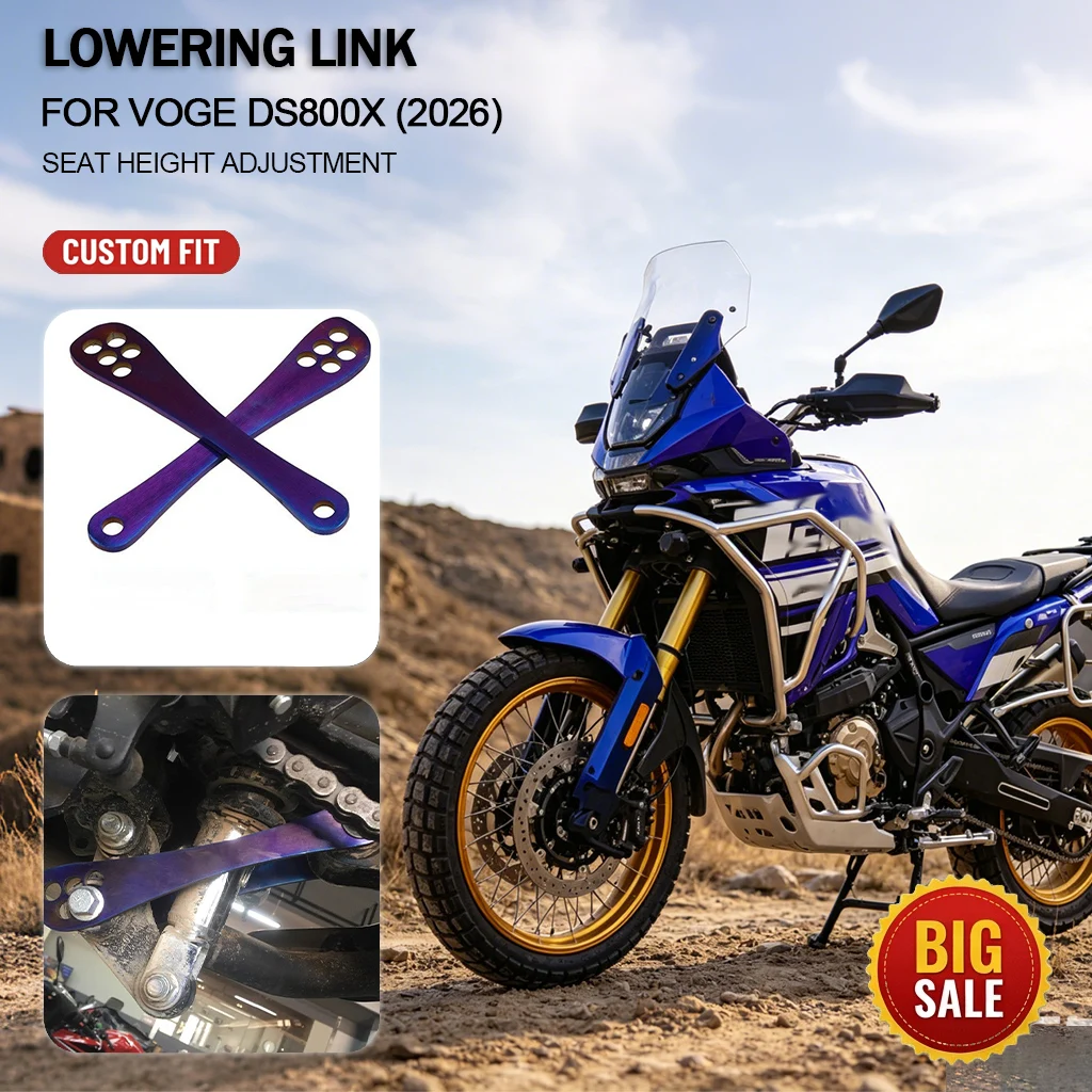 Image of Motorrad-Tieferlegungsgestänge „Dog Bone“ für Voge DS800X DS 800 X 2026 – Sitzhöhenverstellung, Hinterradaufhängungsunterstützung, modifiziertes Teil