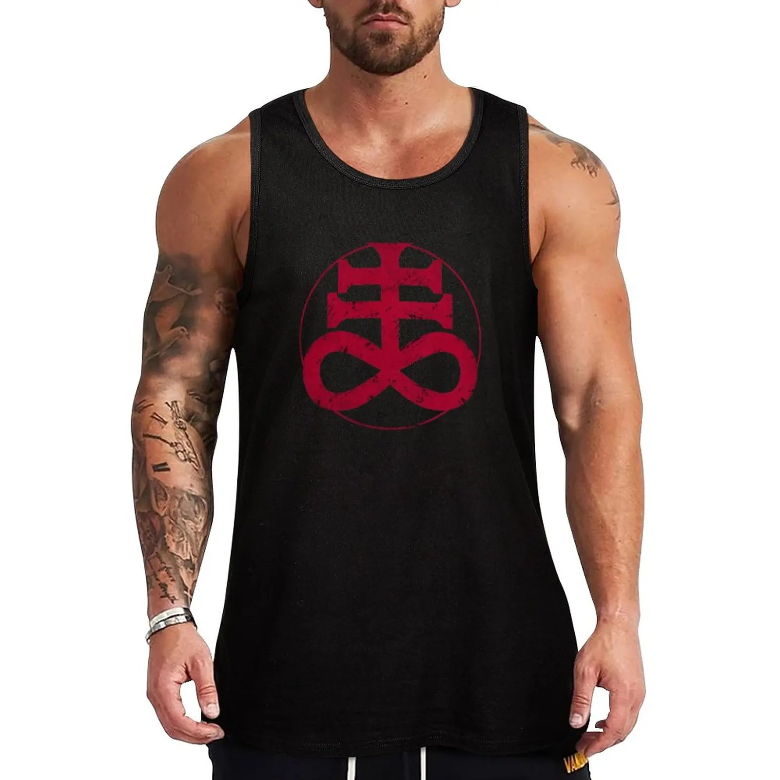 

New Satanic cross or Leviathan cross Tank Top gym shirts plain t-shirt anime gym
