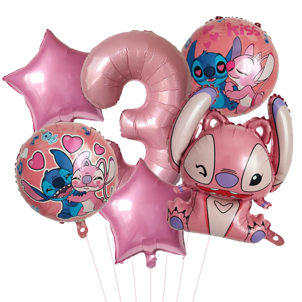 6pcs Disney Lilo & Stitch Party Balloons Stitch 32" Number Balloon set Baby Shower Birthday Party Decorations Kids Toy Gifts image 4