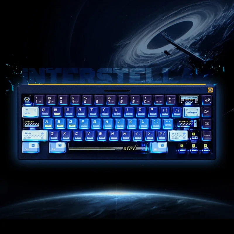 Blue Interplanetary Theme Keycaps 144/155Keys Cool PBT+pc Cherry/nuclear Power Profill Keycap Mechanical Keyboard Accessories