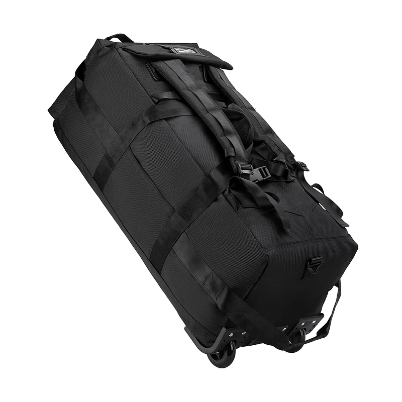 80L rollende plunjezak met wielen 31" robuuste opvouwbare reistas Waterbestendige bagage op wielen met schouderriem