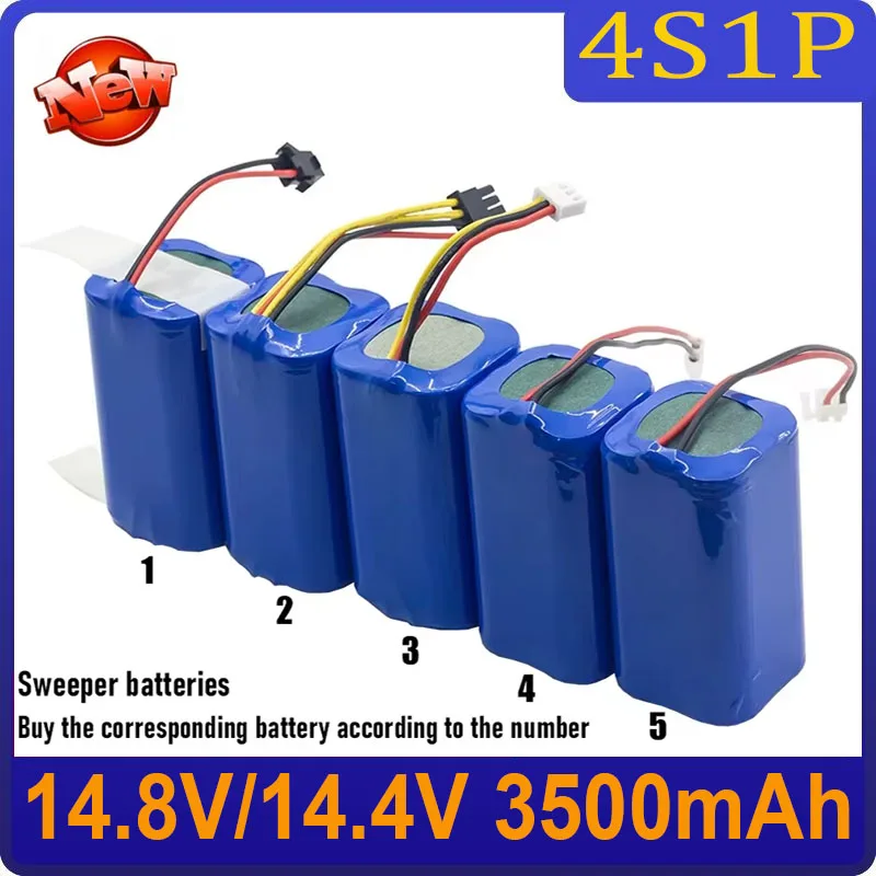 14.8V/14.4V 3500mAh Lithium Ion 4S1P Battery Pack,For ILIFE A4 A4s V7 A6 V7s Robot Vacuum Cleaner Rechargeable Battery Etc