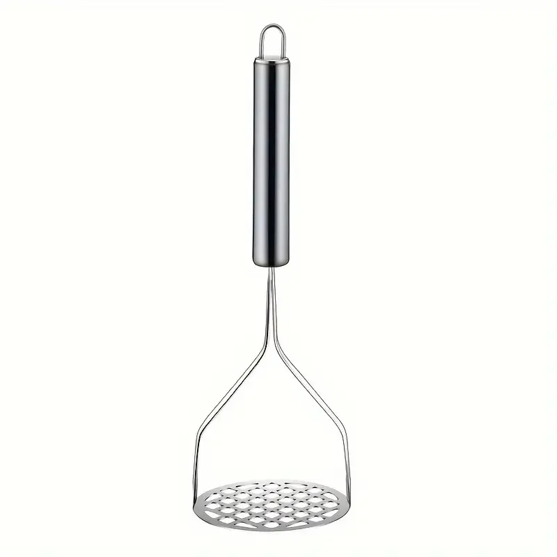 1Pc Stainless Steel Potato Masher Manual Kitchen Press for Smooth Potato Mash Durable, Comfortable Handle, Fine Mesh Filter