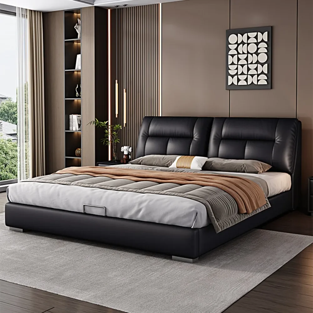 180x200 Double Beds Waterproof Storage Multifunctional Headboards Bed Frame Nightstands Cama De Lujo Para Dormitorio Furnitures