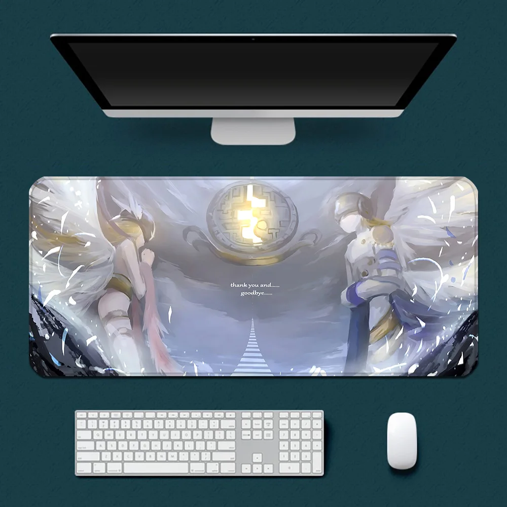 D-Digmon Angewomon Mousepad HD Printing Computer Gamers Locking Edge Non-slip Mouse Pad XXL90x40cm Keyboard PC Desk Pad