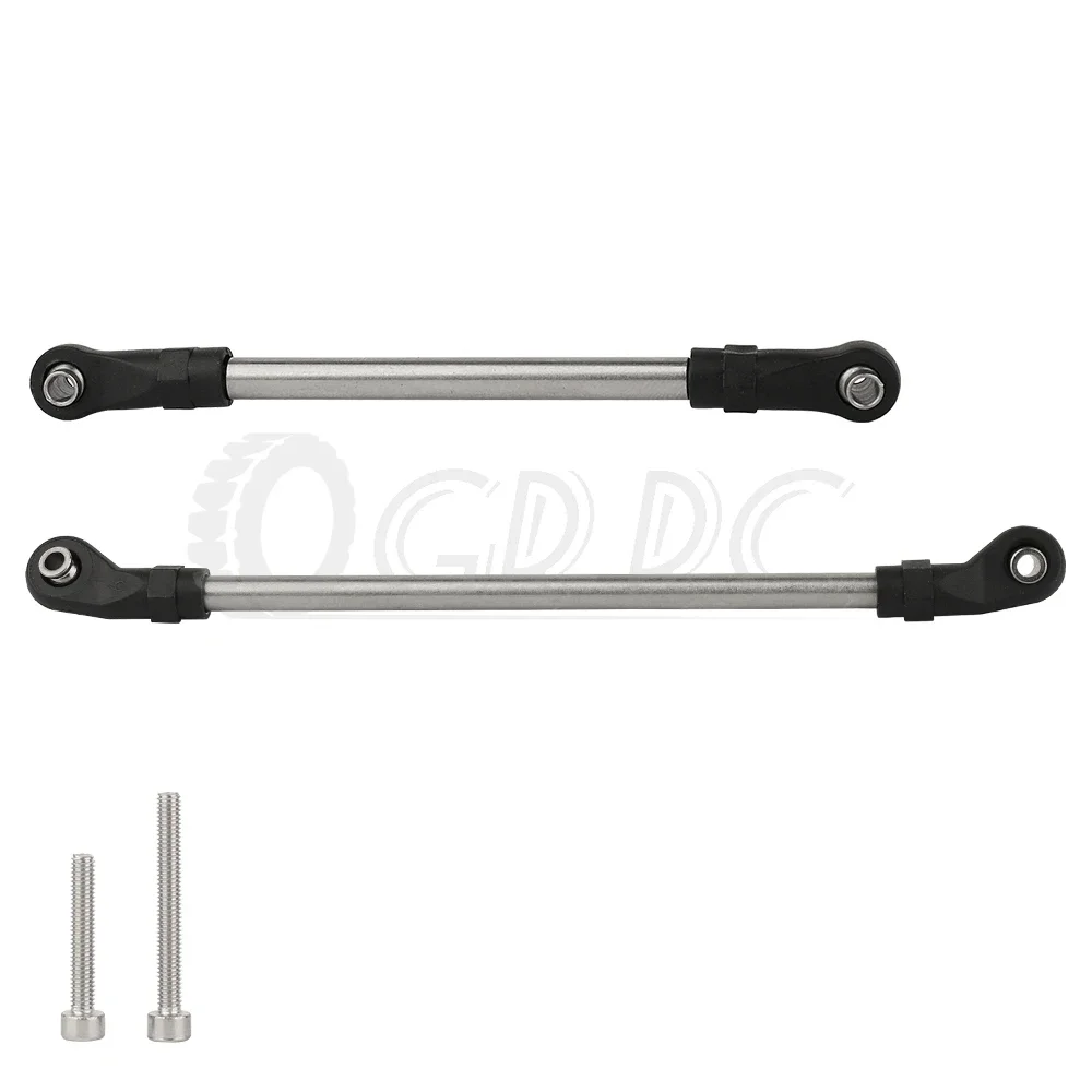 2pcs Plastic Head + Steel Rod  Steering Link Rod Linkage for Axial SCX10 III 1/10 RC Crawler Car Front Axle Replacement Parts