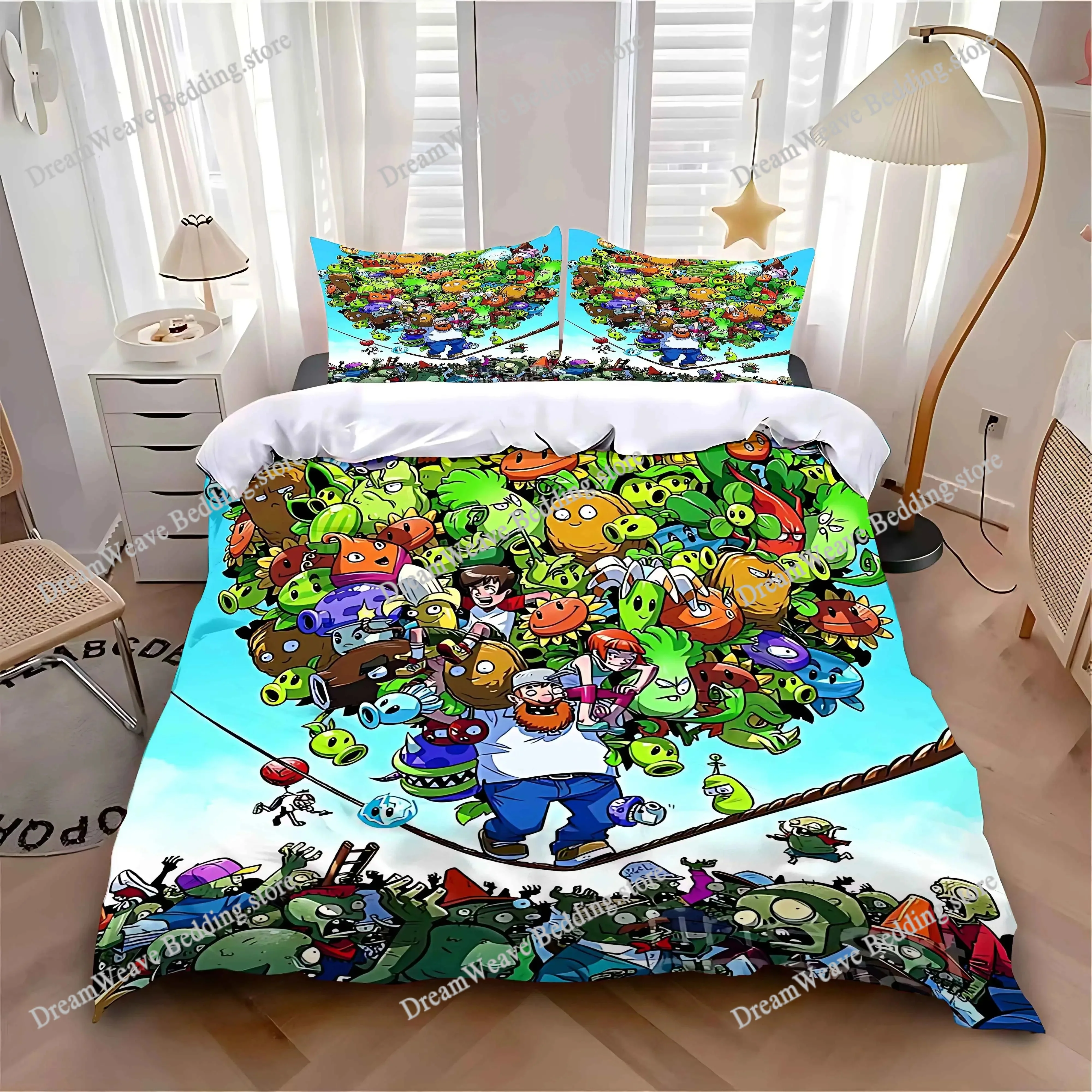 

P-Plants Vs Bedding Sets Z-Zombie US Europe UK Size Quilt Cartoon Bed Cover Duvet Cover Pillow CaseAdult Children963963
