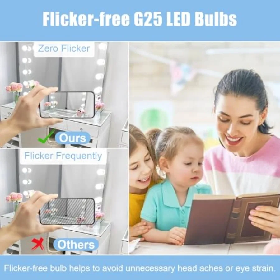 G25 LED Vanity Globe Bulbs 60W Equivalent 5000K E26
