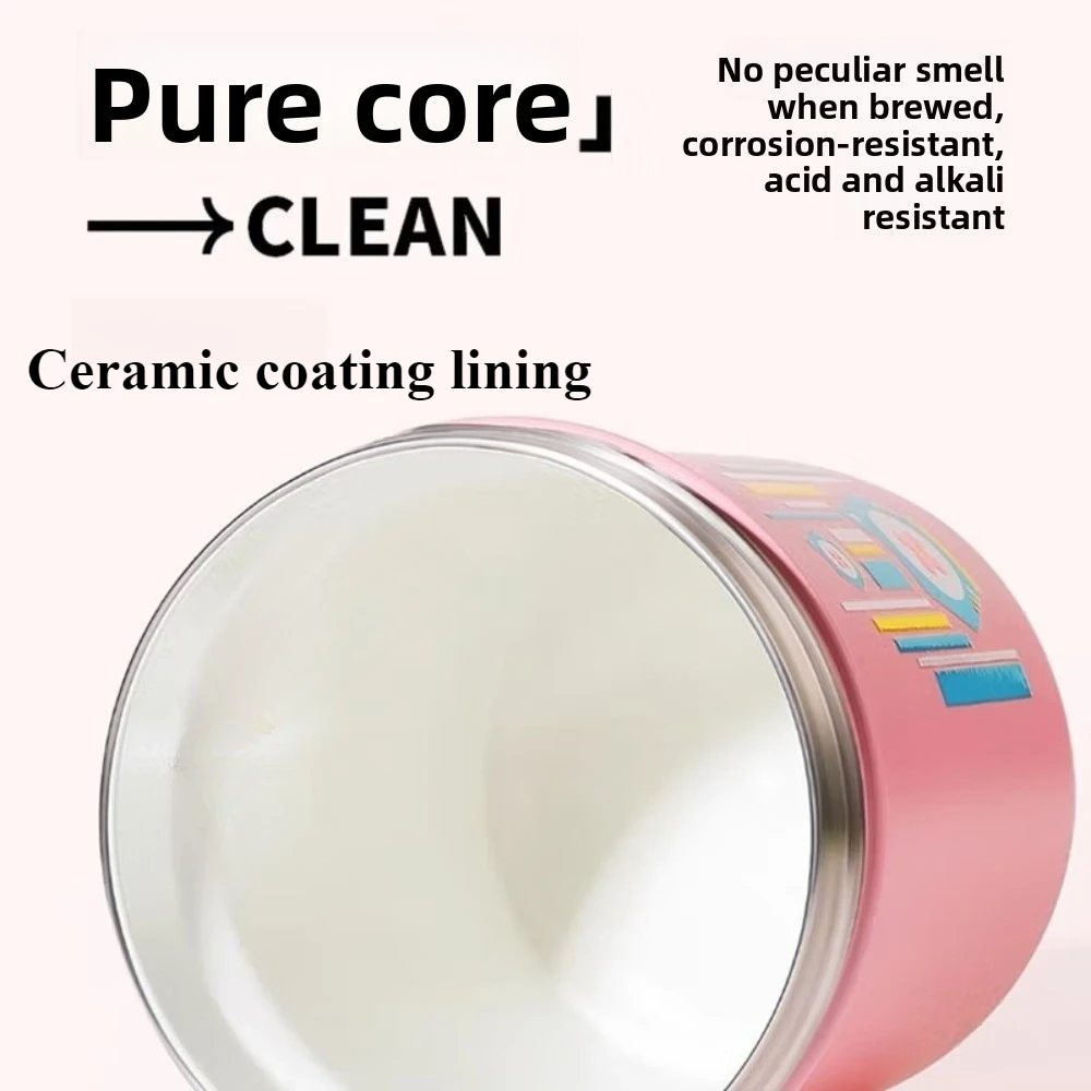 كوب كوكر كينج 480 مل ترمس محمول مع غطاء مضاد للانسكاب كوب ماء من الفولاذ المقاوم للصدأ ترمس بقطر كبير سهل التنظيف #5