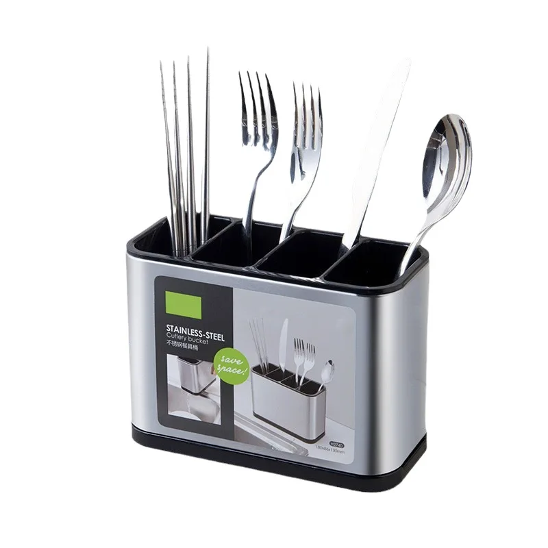 

Многофункциональный кухонный держатель для ложек и вилок из нержавеющей стали, держатель для ножей из нержавеющей стали для хранения посуды