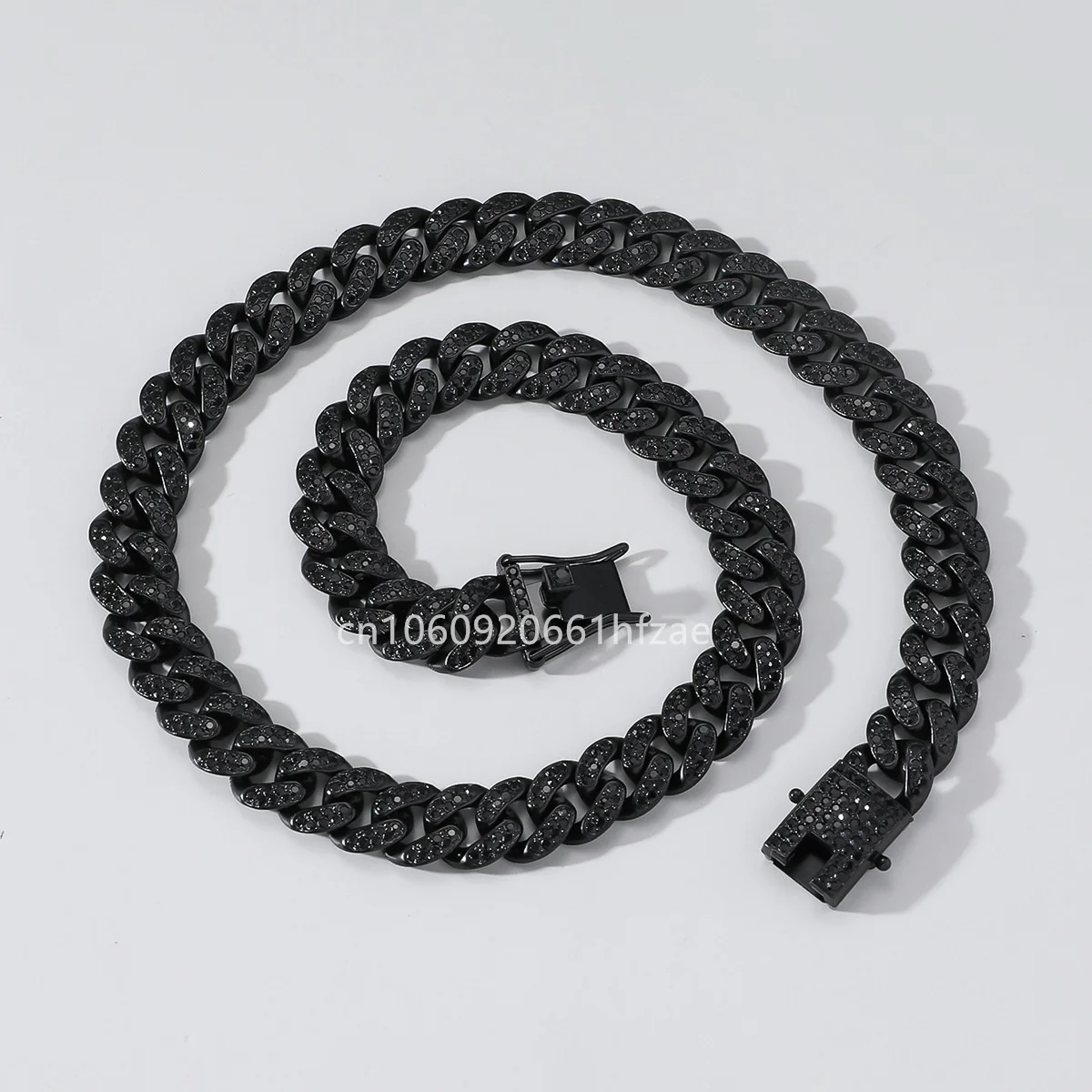 

Хип-хоп 13 мм полные стразы черный камень кубинская цепочка-колье ожерелье для женщин мужчин повседневная и праздничная одежда 16 дюймов
