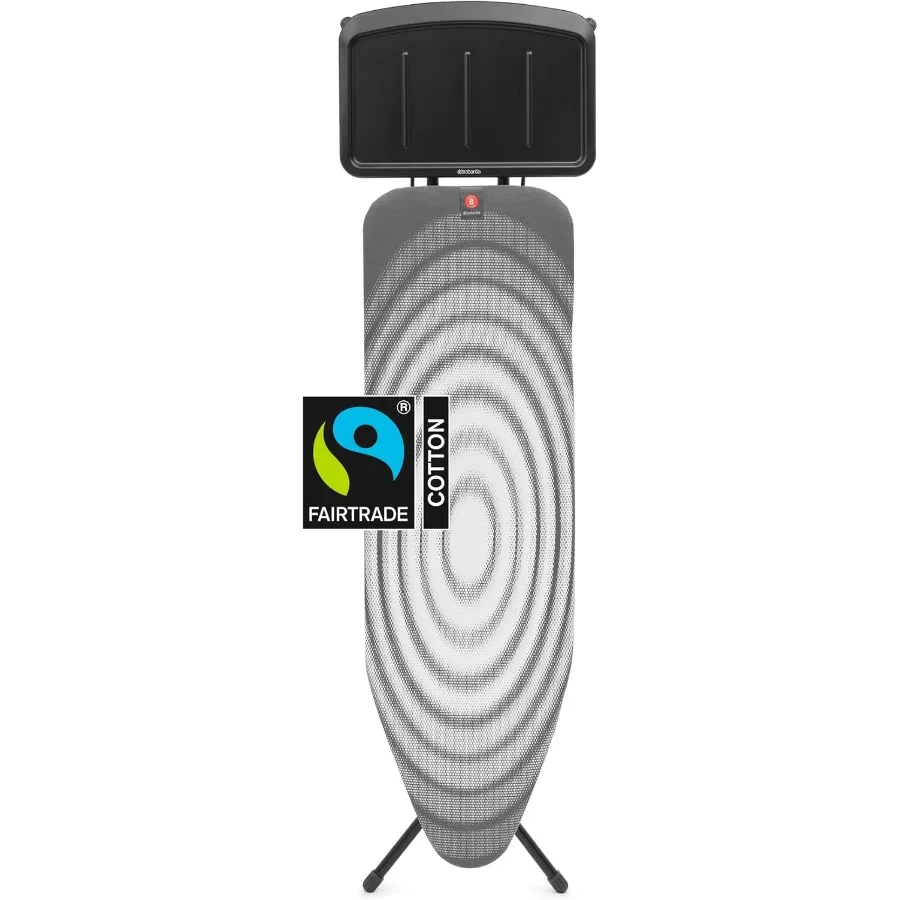 

Гладильная доска Brabantia, размер B, 49x15 дюймов, 7 вариантов высоты, твердый держатель для отдыха парового блока (титанский овал), нескользящие ножки, защита от опрокидывания