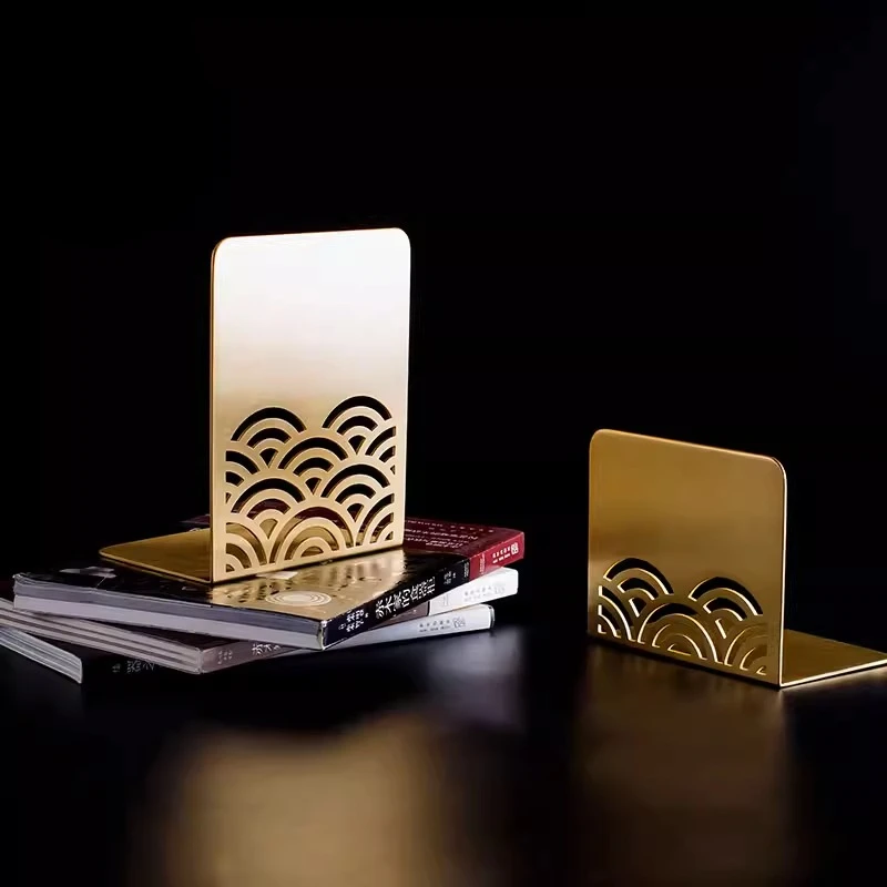 Happy Moon Chinese Style Bookends, New Oriental Book Holder and Study Decor, Creative Desk Ornament for Sample House & Home