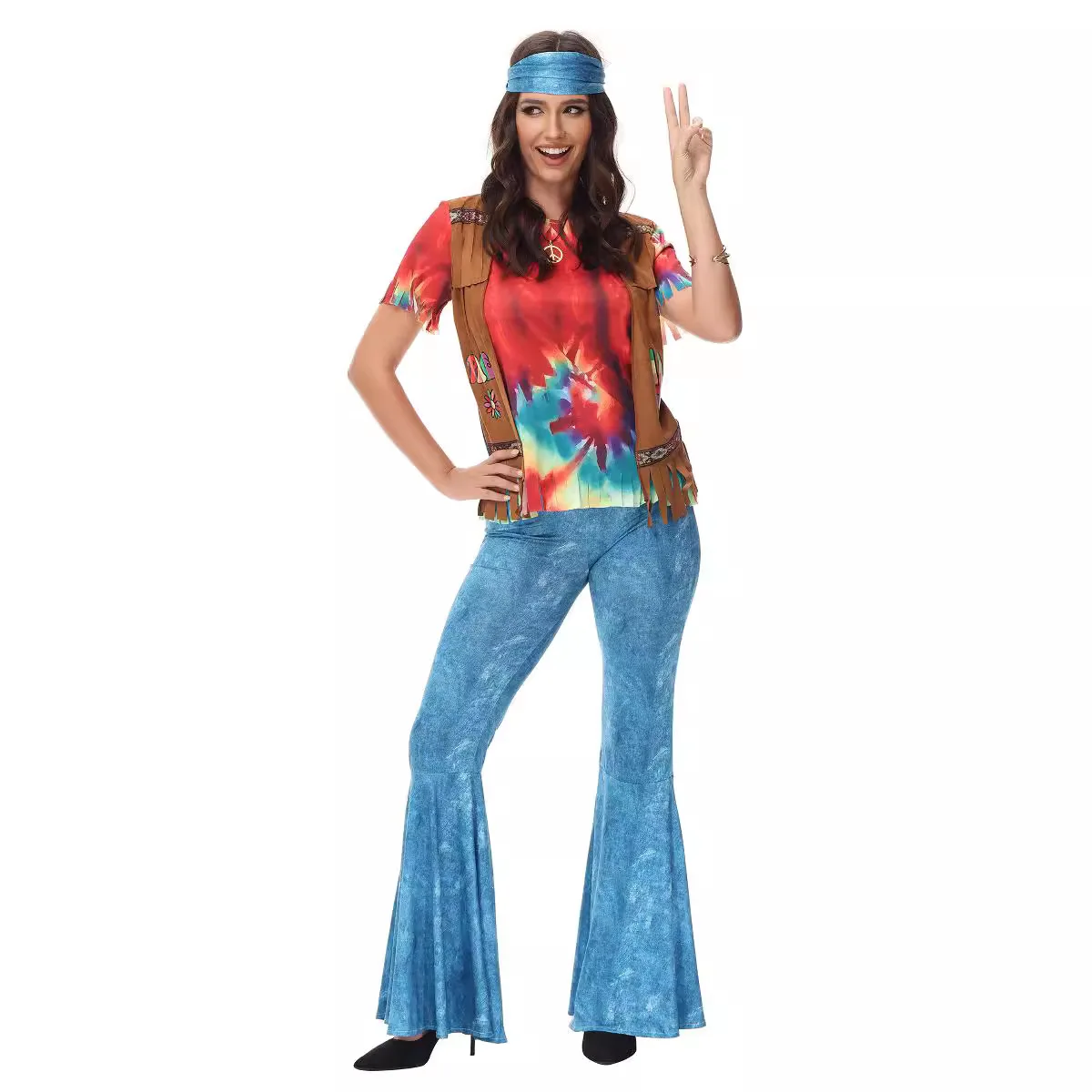 

Halloween cosplay 60s Hippie ballroom retro disco dance show costume