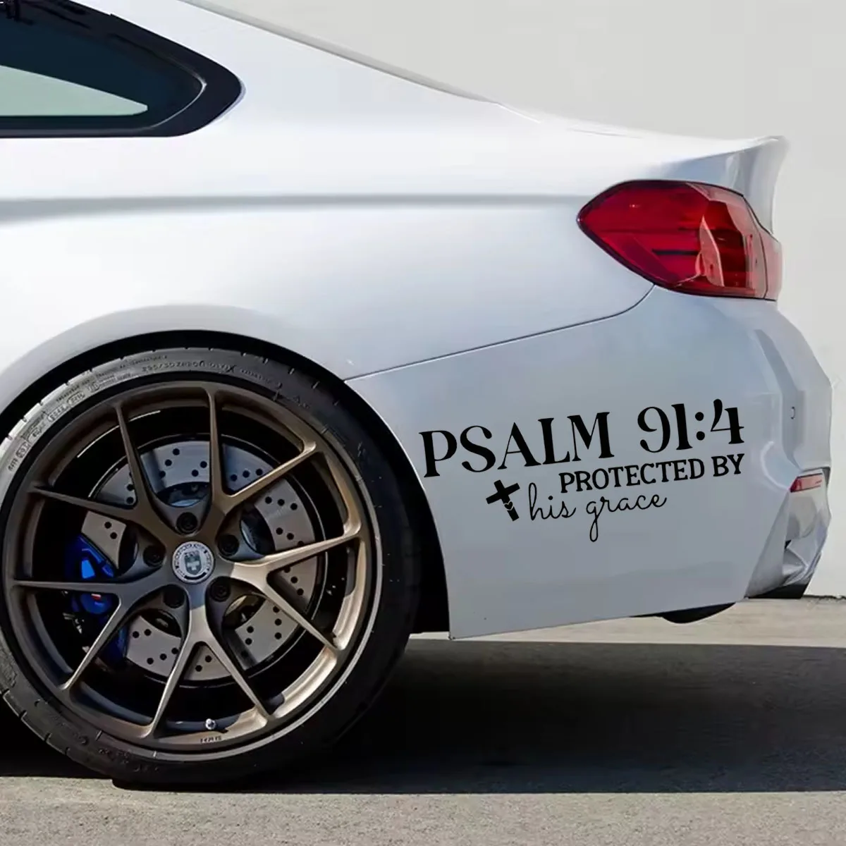 Psalm 91:4 Christ Cross Stickers——— Grace Theme Art Deco Self Adhesive Vinyl Stickers, Waterproof Car Stickers