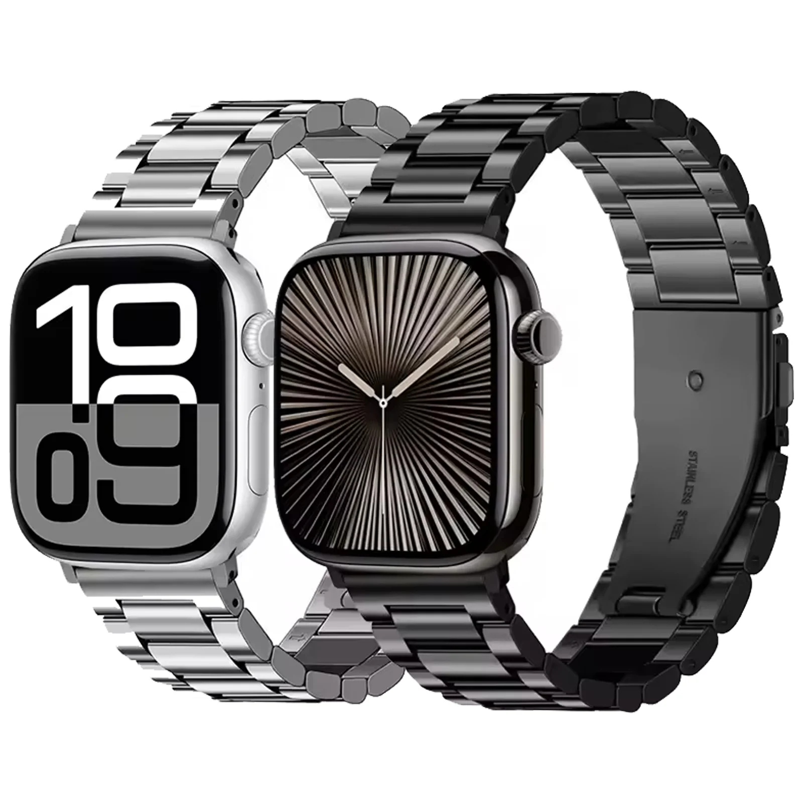 Stainless Steel Bands for Apple Watch Ultra 49mm 46mm 45mm 42mm 41mm 38mm Metal Replacement Strap for Iwatch Series 8 SE 7 6 5