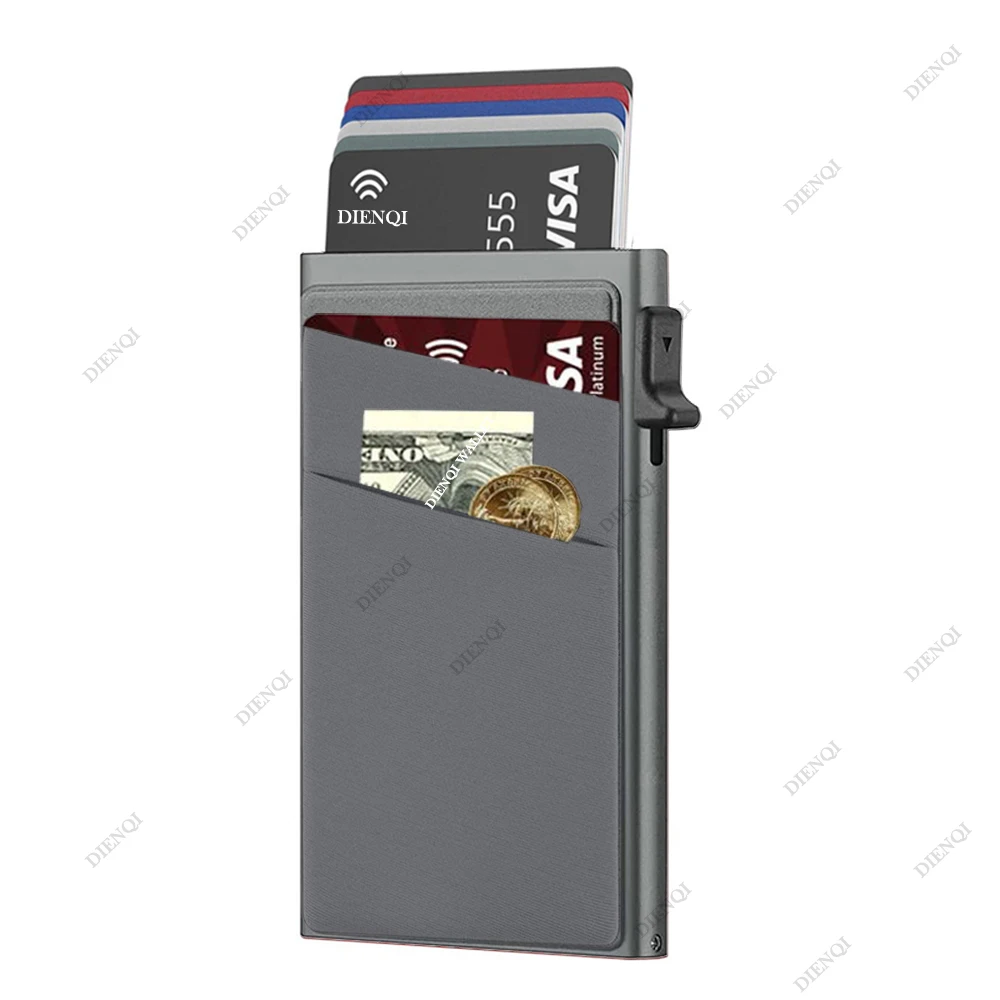 Anti-diefstal kaartenbeschermers Kaarthouder Minimalistische slimme portemonnee RFID-bescherming Aluminium metalen doos Kaarthouder Case Porte Carte