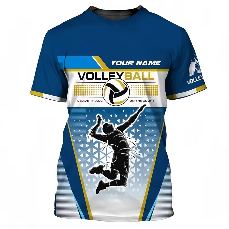 Fashion Volleyball Graphic T Shirts For Men Summer Casual Custom Name Sports Wear 3D Printed T-shirts Loose Quick Dry Tees Tops