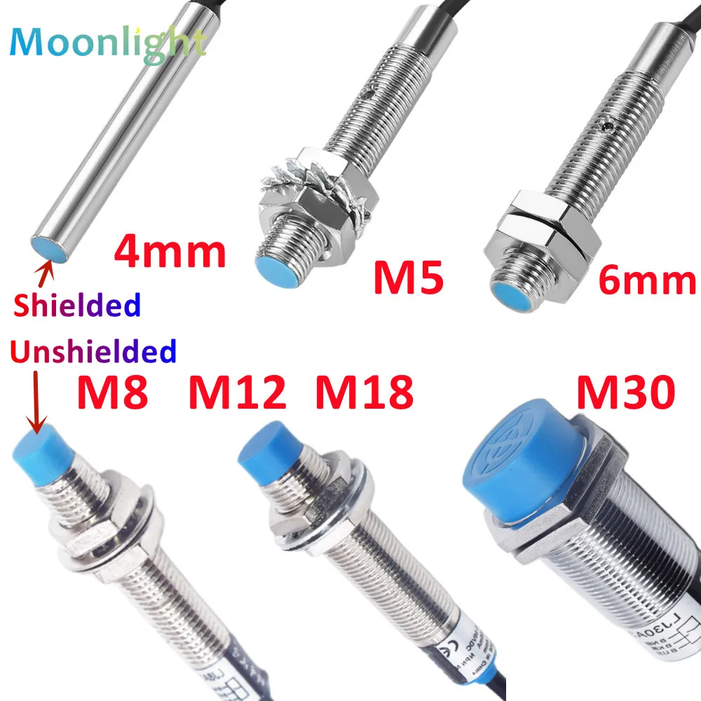 Blue Proximity Switch Inductive Proximity Sensor Detection Switch NPN/PNP NO NC 1-15mm Detection Distance Metal Sensor Switches