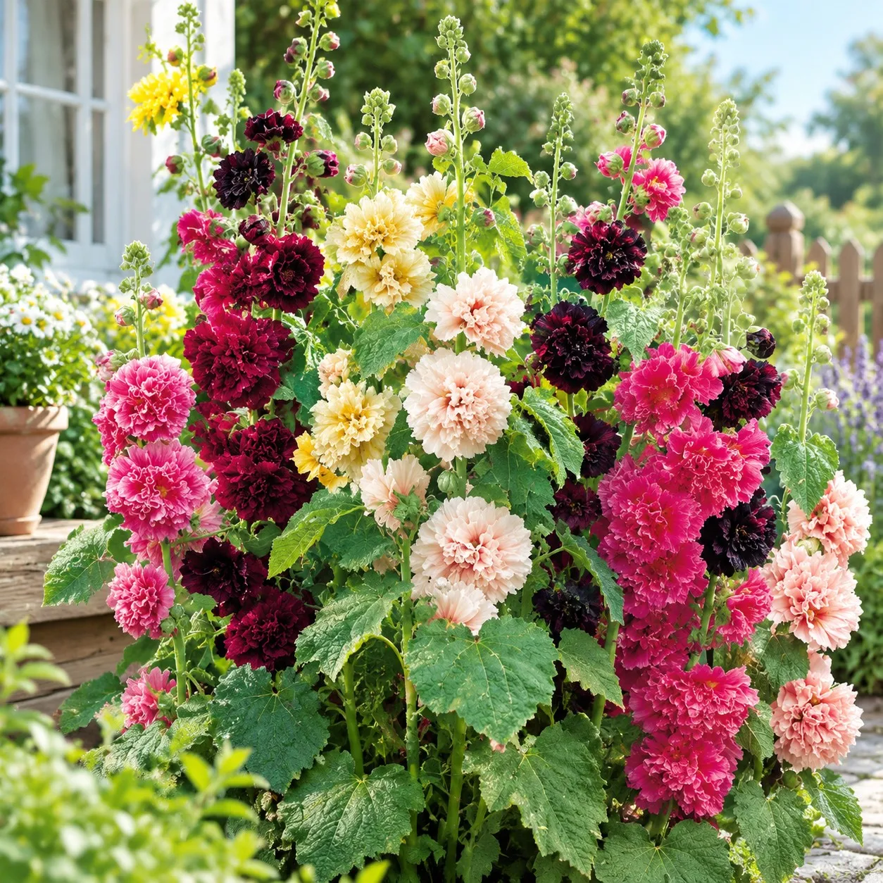 56 Stück Hahnenfuß-Samen, Blumengarten, mehrjährige und zweijährige Pflanzen, große Sorten, gemischte Farben, für sonnige Blumenbeete, Blumenränder, Zuhausegarten.