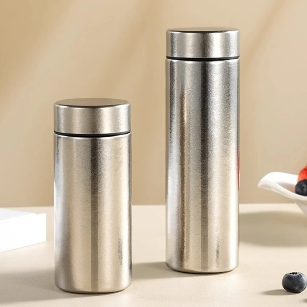 Portable Travel Mug Pure Titanium Vacuum Insulated Water Bottle 200ml 300ml Stylish Kitchen Accessory For Travel Office Drinking