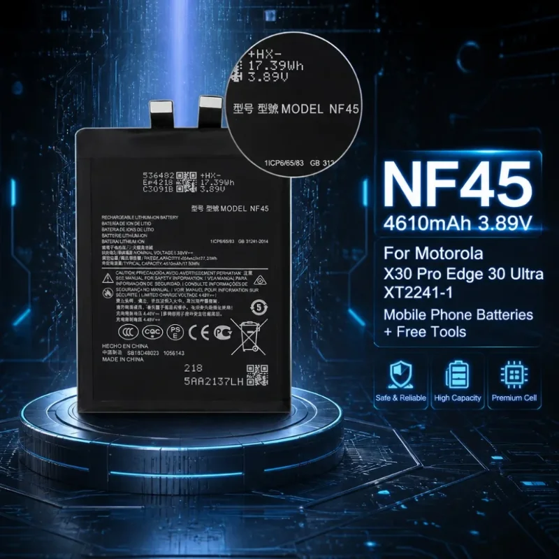 In Stock Hot Sale NF45 4610mAh 3.89V Battery for Motorola X30 Pro Edge 30 Ultra XT2241-1 Mobile Phone Batteries + Free Tools