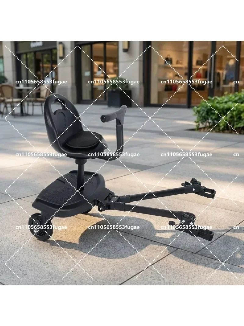 Universal Stroller Ride-On Board with Detachable Seat - Second Child Standing Pedal Accessory for Twin Kids Double Seating