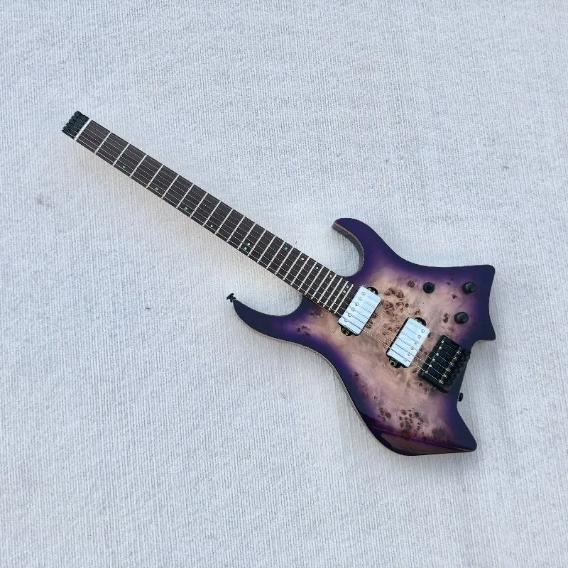 

24-fret headless electric guitar, high-end configuration professional headless electric guitar purple